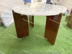 White Agate Center Table, Agate Coffee Table Top, Dining Table Top, Hallway Table Top, Garden Table, Office Table, End Table,Console Table Unique Handicrafts IND