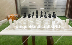 Stone Chess Board, Marble Chess Set, Inlay Chess Board, Mop Shell Chess Board, Stone Chess Board With Chess Pieces Christmas Gifts Unique Handicrafts IND