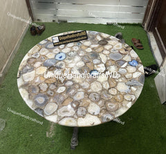 Unique Stone coffee table Custom made Semi Precious & Natural Quartz Stone Arts Mid Century Modern Furniture New Home Gifts Unique Handicrafts IND