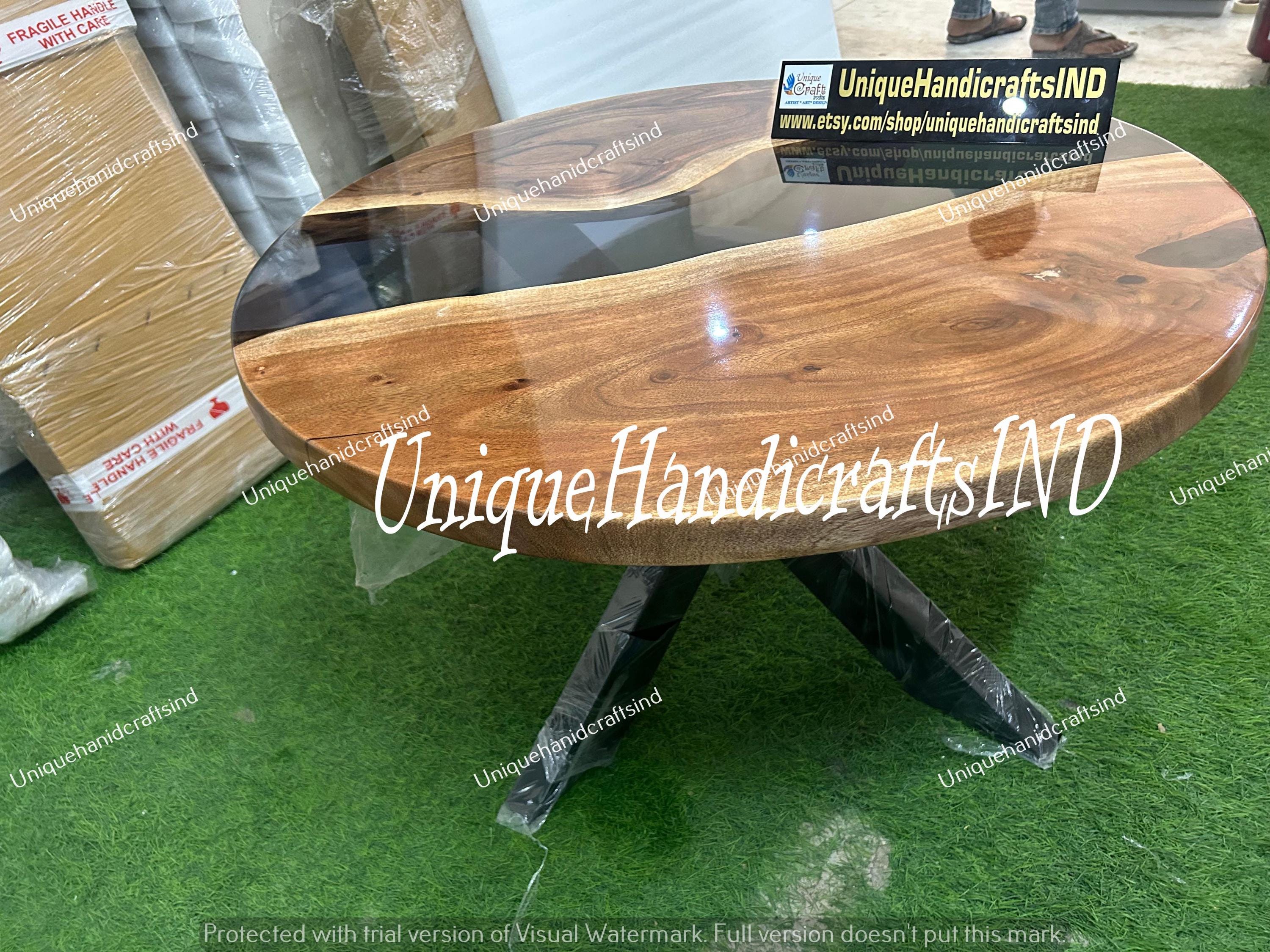 Black river epoxy table, Custom Handcrafted Epoxy table, Black Resin River Table, Walnut Epoxy Dining Table, Kitchen Table, Computer Desk Unique Handicrafts IND
