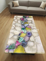 Agate Coffee Center Table Top / Mix Agate Dining Table / Stone Side Table / Living Room Furniture Home Decor Unique Handicrafts IND