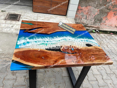 Custom Order Epoxy Resin Table, Conference Table, Ocean Design, Reception Room Table, Coffee Table, Epoxy Table, Table Top, Gaming Desk Unique Handicrafts IND
