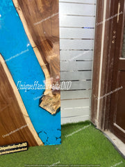 Custom Epoxy Resin river Door, Epoxy Sliding Barn Door With Blue Resin River Arts Modern Custom  Interior door  For Home & Office Decor Unique Handicrafts IND