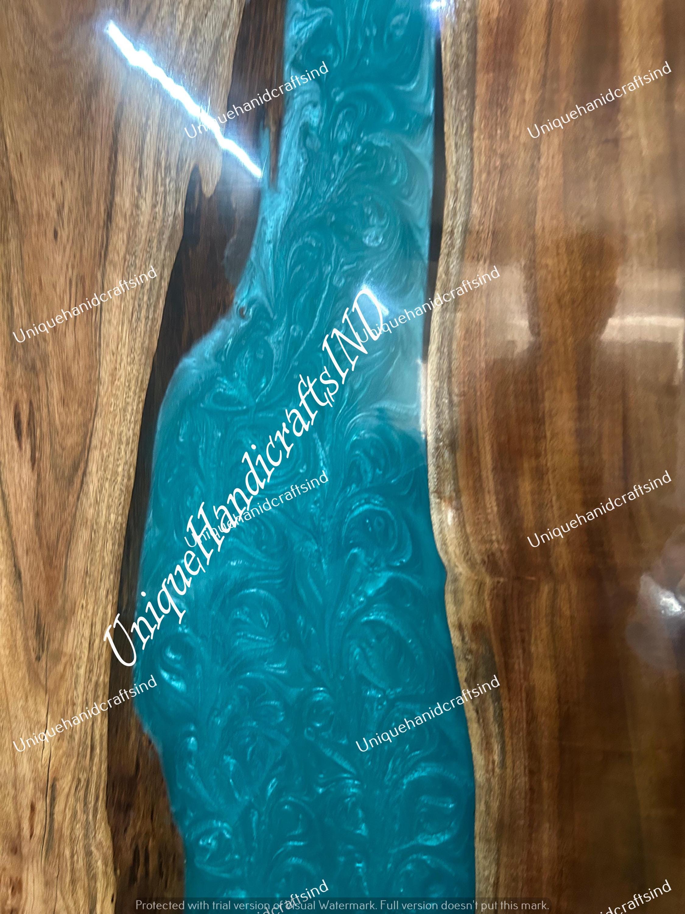 Barn Doors For Sale Custom Interior, Sliding, Wood & Blue Epoxy Resin Art, Single Barn Door Mid Century Modern Interior Unique Handicrafts IND