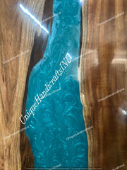 Barn Doors For Sale Custom Interior, Sliding, Wood & Blue Epoxy Resin Art, Single Barn Door Mid Century Modern Interior Unique Handicrafts IND