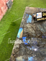 Labradorite Center Table, Labradorite Bars & Kitchen Slab Dining Table Top Slab, Home Decor, Furniture, Countertop Slab, Gemstone Stone Top Unique Handicrafts IND