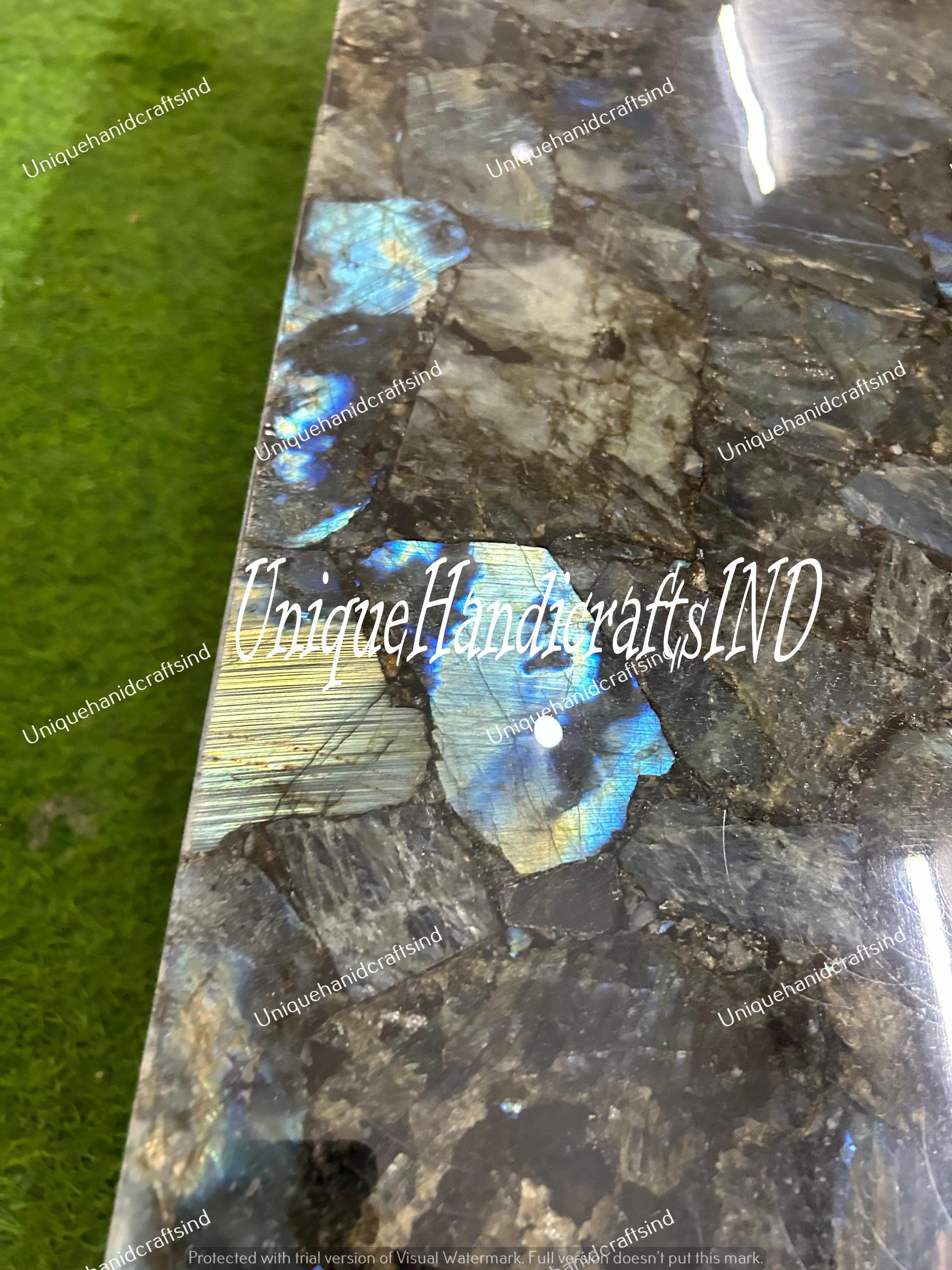 Labradorite Center Table, Labradorite Bars & Kitchen Slab Dining Table Top Slab, Home Decor, Furniture, Countertop Slab, Gemstone Stone Top Unique Handicrafts IND