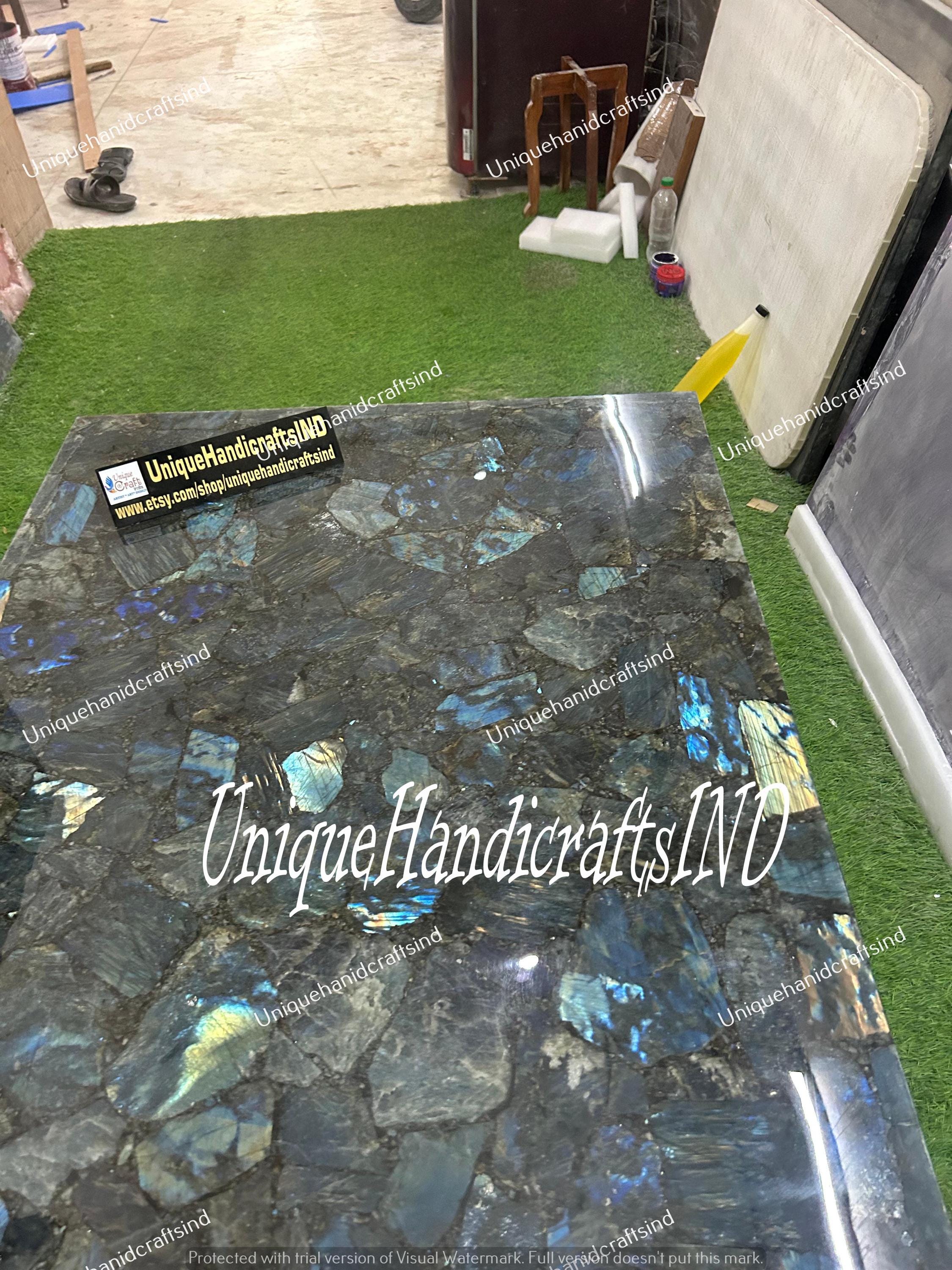 Labradorite Center Table, Labradorite Bars & Kitchen Slab Dining Table Top Slab, Home Decor, Furniture, Countertop Slab, Gemstone Stone Top Unique Handicrafts IND