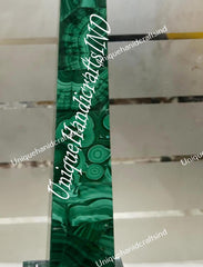 Large Genuine Polished Malachite Obelisks / Malachite Obelisks Set Of 2 Pair / Malachite Semi Precious Stone Inlay Unique Hallway Decor Unique Handicrafts IND