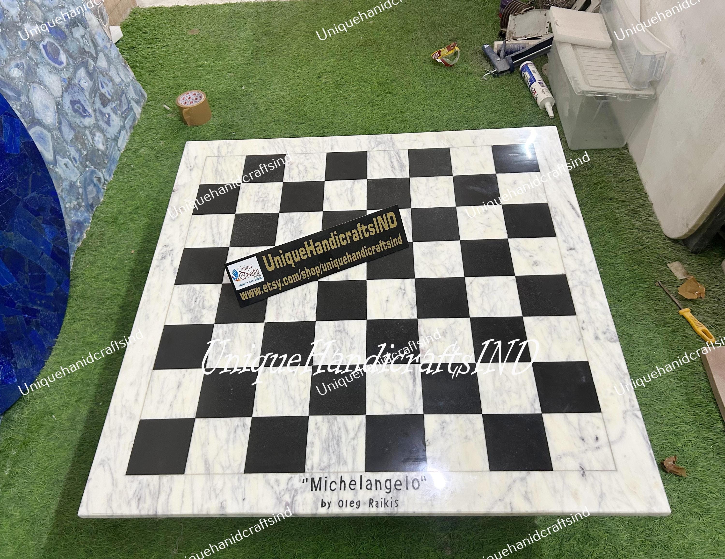 Customized Name Chess Board Games, Gift for Dad Holiday Housewarming Wedding Retirement Personalized Marble Chess , Perfect Gift Unique Handicrafts IND