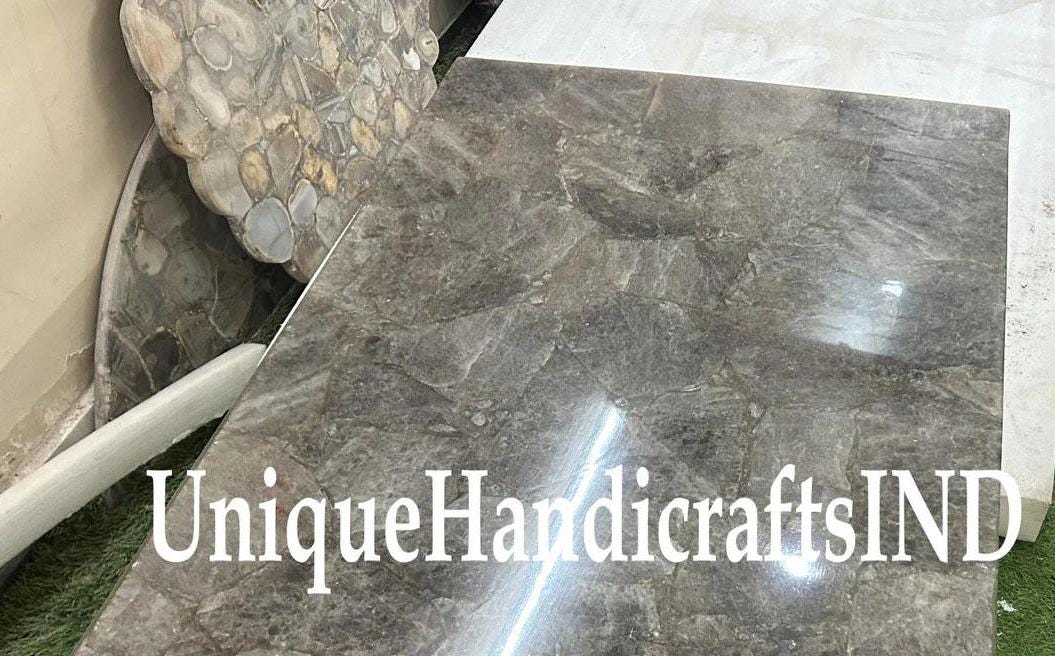 Light Smoky Quartz Countertop For Handmade and Kitchen Decor Furniture For Home/ Kitchen & Bar Countertops Slab Unique Handicrafts IND
