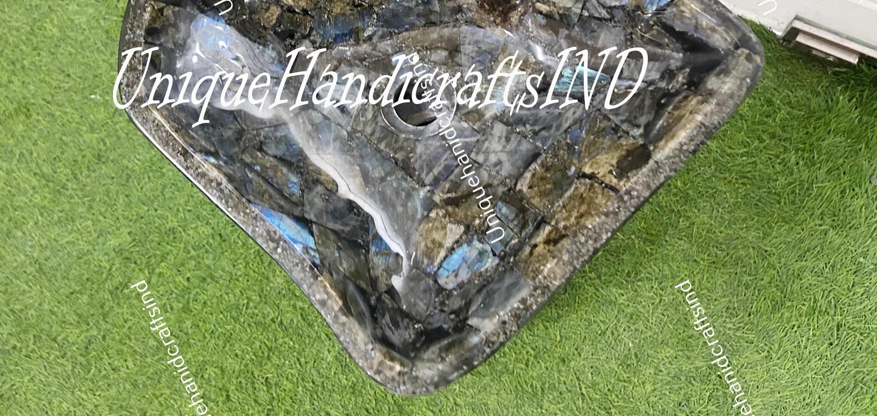Labradorite stone sink, Labradorite wash basin, Gemstone Sink, Semi precious sink, Live Edge Art  Handmade Vanity Sink, Basin Bathroom Sink Unique Handicrafts IND