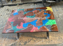 Colorful Epoxy Resin Table – Unique Handcrafted Piece for Your Living Room Unique Handicrafts IND