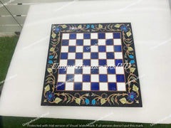 Luxury Marble Chess Board with Semi-Precious Stone Inlay – Handcrafted Floral Art Game Set Best Christmas Gifts For Chess Lovers Unique Handicrafts IND