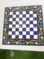 Luxury Marble Chess Board with Semi-Precious Stone Inlay – Handcrafted Floral Art Game Set Best Christmas Gifts For Chess Lovers Unique Handicrafts IND