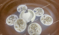 Halloween Sale Marble Coaster Floral Inlay / Stone Coaster set / Drinks Coasters With Holder Mother of pearls Stone Arts Gift Him Unique Handicrafts IND