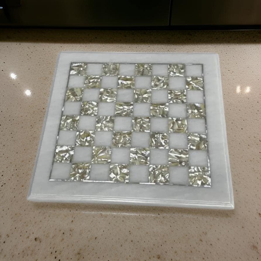 Handmade Stone Chess Board – Marble Chess Table – Inlay Chess Set – MOP Shell Chess Board Housewarming Gifts Unique Handicrafts IND