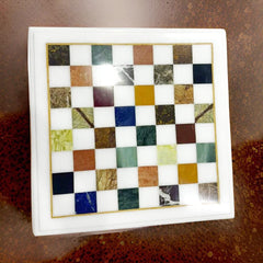 Marble Inlay Chess Set | Unique Handcrafted Chess Set | Luxury Stone Chess Board & Pieces Unique Handicrafts IND