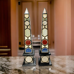 Handmade Black Marble Obelisk – Natural Marble Decor Sculpture, Gift for Him Unique Handicrafts IND