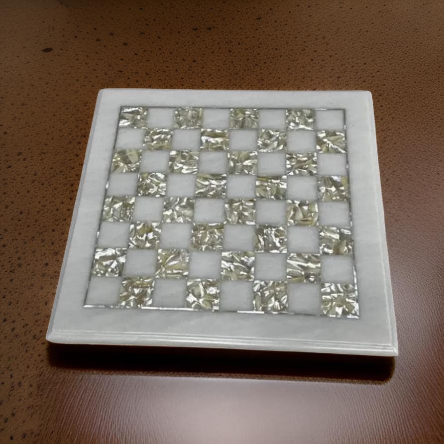 Handmade Stone Chess Board – Marble Chess Table – Inlay Chess Set – MOP Shell Chess Board Housewarming Gifts Unique Handicrafts IND