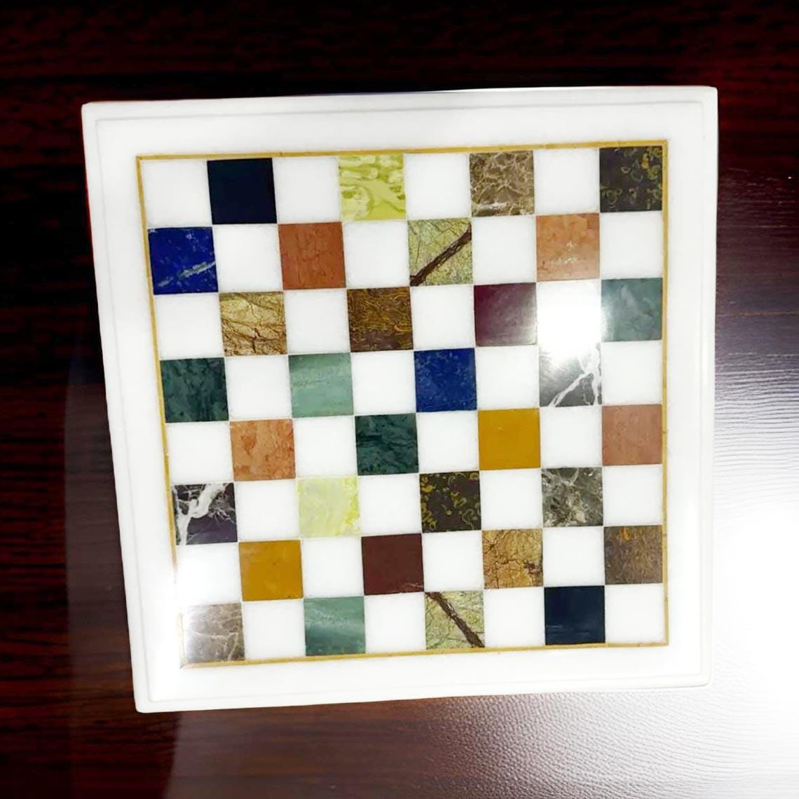 Marble Inlay Chess Set | Unique Handcrafted Chess Set | Luxury Stone Chess Board & Pieces Unique Handicrafts IND