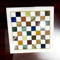 Marble Inlay Chess Set | Unique Handcrafted Chess Set | Luxury Stone Chess Board & Pieces Unique Handicrafts IND