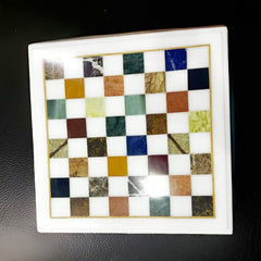 Marble Inlay Chess Set | Unique Handcrafted Chess Set | Luxury Stone Chess Board & Pieces Unique Handicrafts IND