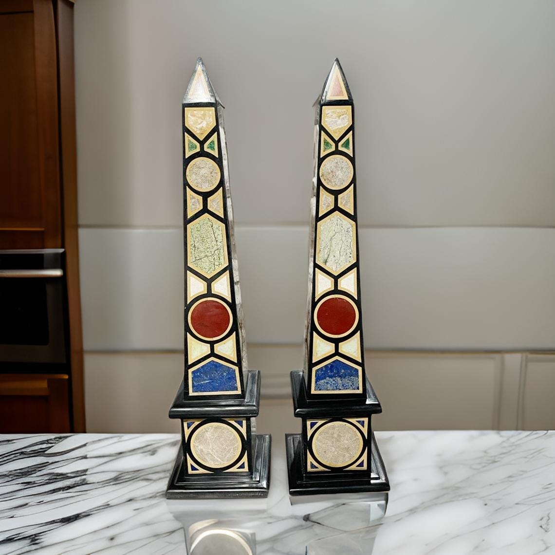 Handmade Black Marble Obelisk – Natural Marble Decor Sculpture, Gift for Him Unique Handicrafts IND