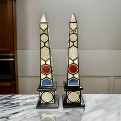 Handmade Black Marble Obelisk – Natural Marble Decor Sculpture, Gift for Him Unique Handicrafts IND