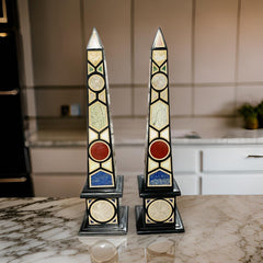 Handmade Black Marble Obelisk – Natural Marble Decor Sculpture, Gift for Him Unique Handicrafts IND