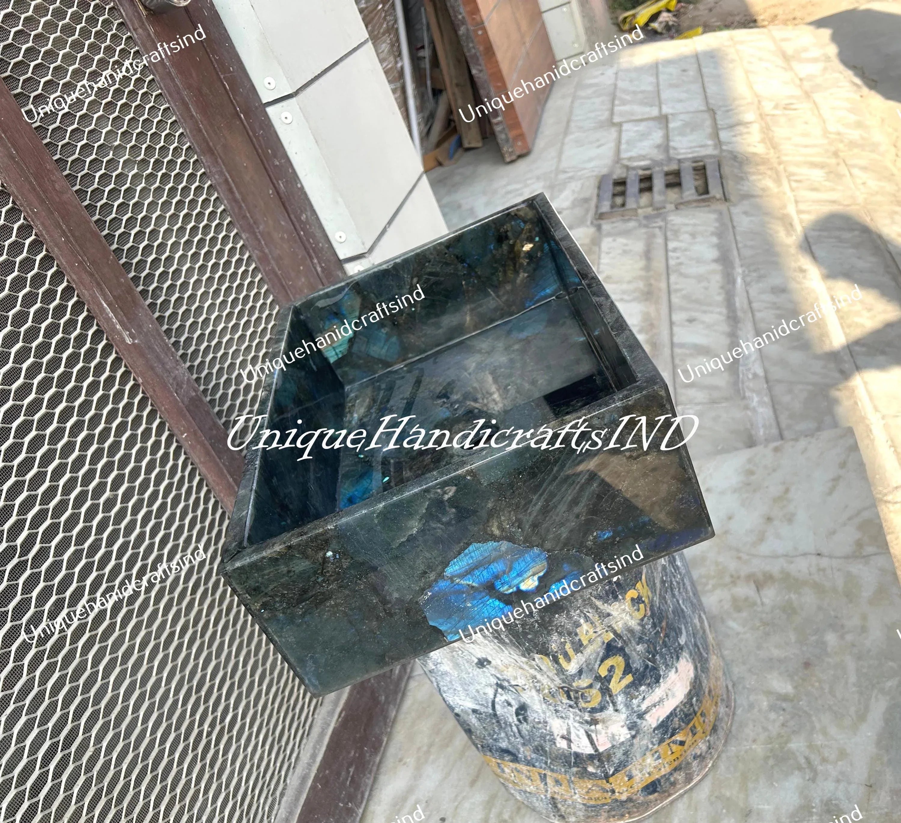 Luxury Labradorite Vessel Sink – Semi-Precious Stone Countertop Sink for Kitchen & Bathroom Decor Unique Handicrafts IND