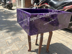Amethyst Gemstone Vessel Sink – Crystal Semi-Precious Stone Countertop & Vanity Sink Unique Handicrafts IND