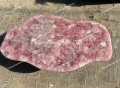 Buy Pink Rose Quartz Coffee Table Top,Abstract Coffee Table - Live Edge Handmade Stone Art - Natural Gemstone Table for Luxury Home Décor Unique Handicrafts IND
