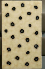 White Quartz & Black Agate Center Table – Handmade Stone Coffee Table, Modern Luxury Accent Furniture, Unique Home Decor Unique Handicrafts IND