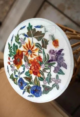 White Marble Coffee Table – Semi-Precious Stone Inlay, Handmade Floral Pietra Dura Art, Luxury Living Room Furniture Unique Handicrafts IND