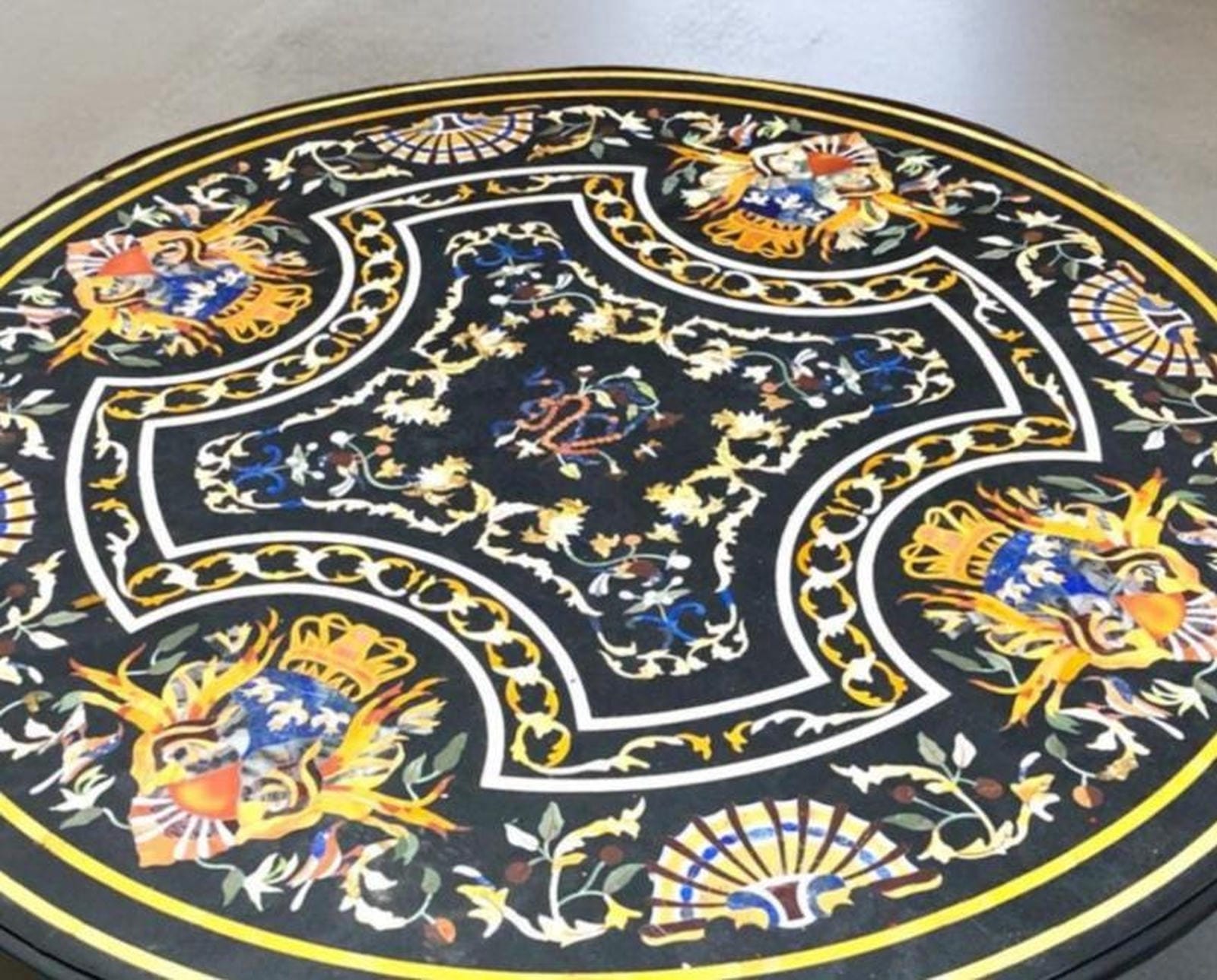 Black Marble Coffee Table | Contemporary Marble Furniture | Polished Stone Surface Modern Decor Unique Handicrafts IND