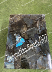Labradorite Stone Coffee Table – Gemstone Slab for Dining, Kitchen Countertop or Bar – Handmade Decor Unique Handicrafts IND