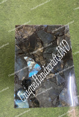 Labradorite Stone Coffee Table – Gemstone Slab for Dining, Kitchen Countertop or Bar – Handmade Decor Unique Handicrafts IND