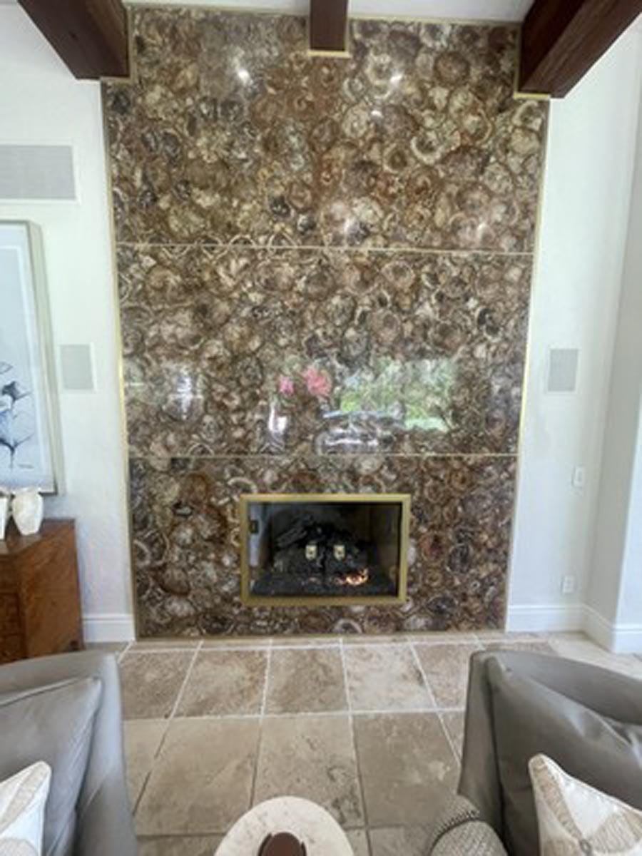 Petrified Wood Wall Panel – Natural Stone Slabs for Living Room Decor Unique Handicrafts IND