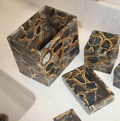 Wild Agate Stone Bathroom Set – Handmade Luxury Bathroom Accessories & Decor Gift Unique Handicrafts IND