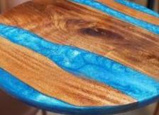 Blue Epoxy River Coffee Table – Handmade Wood Resin Table – Modern Rustic Furniture – Unique Living Room Home Decor Unique Handicrafts IND