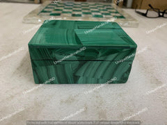 Malachite Green Marble Jewelry Box – Handmade Stone Keepsake Box, Decorative Accent Gift for Her, Made in India Unique Handicrafts IND