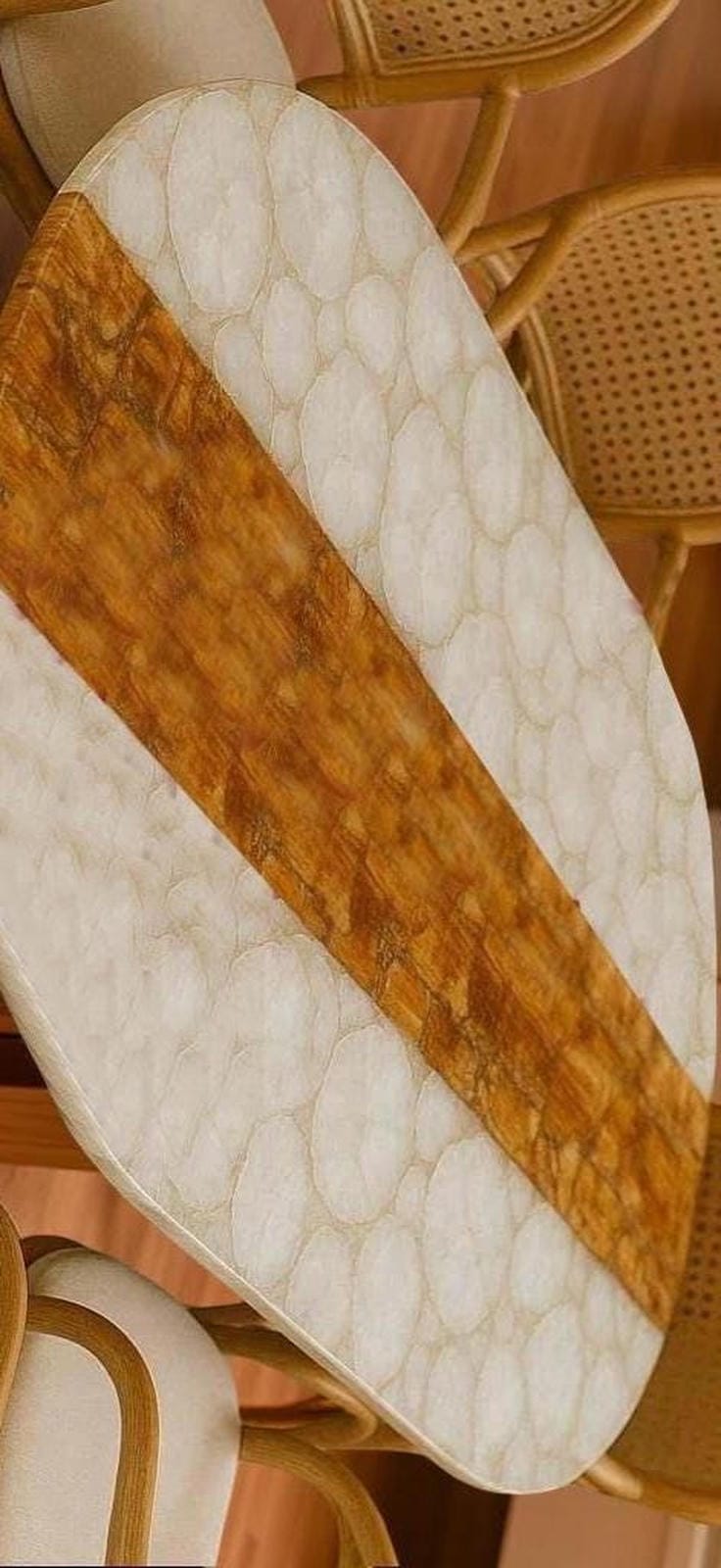 White Quartz & Petrified Wood Table – Handmade Natural Stone Accent Table, Rustic Luxury Furniture, Unique Home Decor Unique Handicrafts IND