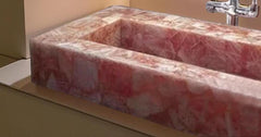 Rose Quartz Stone Sink, Pink Agate Wash Basin, Natural Stone Vessel Sink, Handmade Bathroom Basin, Crystal Vanity Sink for Kitchen Decor Unique Handicrafts IND
