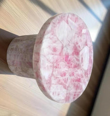 Antique Rose Quartz Round Table Top – Natural Gemstone Centerpiece – Quartz Desk or Coffee Table for Home Décor Unique Handicrafts IND