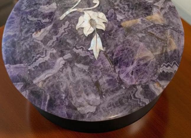 Luxury Amethyst Gemstone Table Top – Semi-Precious Stone for Home/Office Decor Unique Handicrafts IND