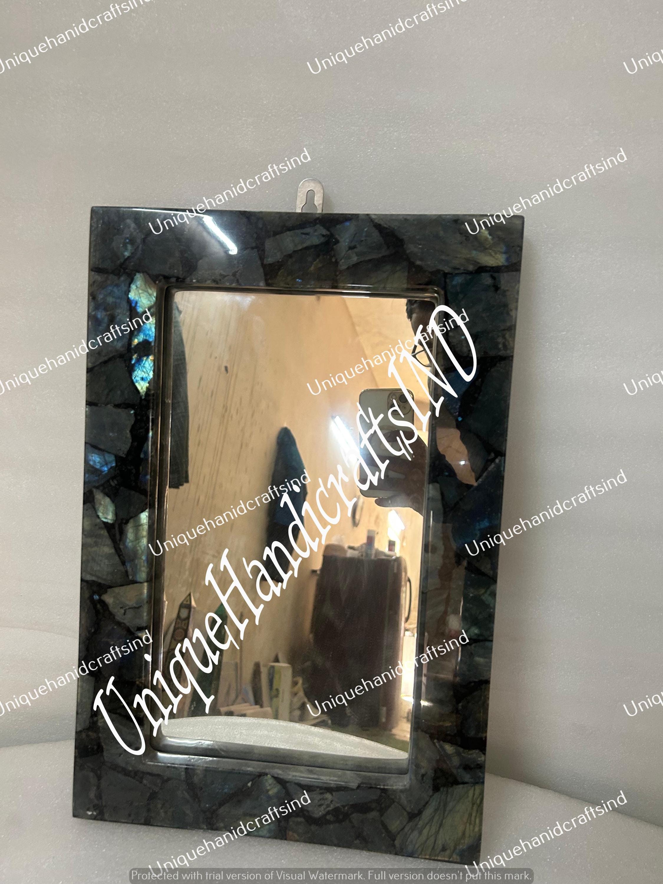 Labradorite Bathroom Mirror / Stunning Rectangle Wall Hanging Gemstone Mirror Home Decor Gift For Her Unique Handicrafts IND