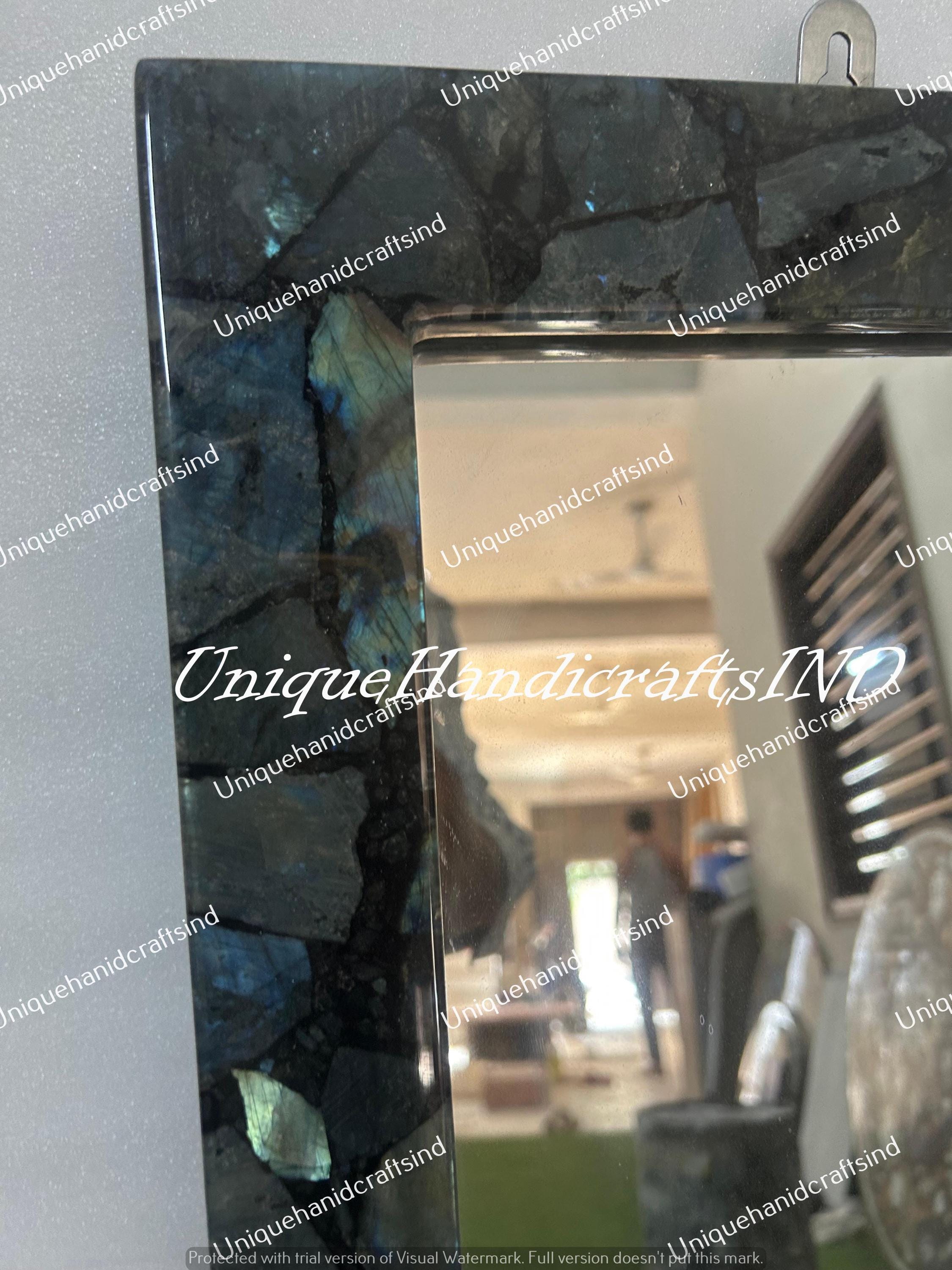 Labradorite Bathroom Mirror / Stunning Rectangle Wall Hanging Gemstone Mirror Home Decor Gift For Her Unique Handicrafts IND
