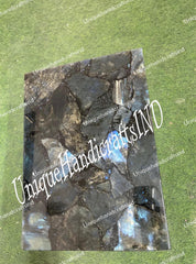 Labradorite Stone Coffee Table – Gemstone Slab for Dining, Kitchen Countertop or Bar – Handmade Decor Unique Handicrafts IND