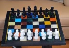 Premium Handmade Black Marble Chess Set with Semi-Precious Inlay Stone Arts - Perfect Father's Day Gift Unique Handicrafts IND